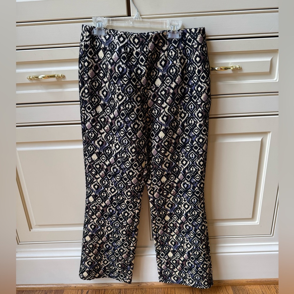 NEW Free People Geometric Black and Cream Flare Pants